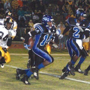 jeremy ta-ta caldwell red bank high school class of 2007 running with a football in the chattanooga area