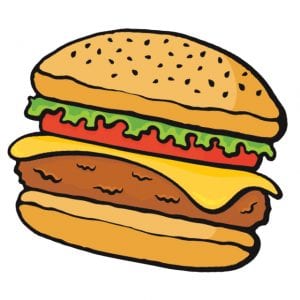 high school football concession stand hamburger illustration