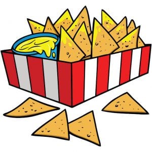 high school football concession stand nachos illustration
