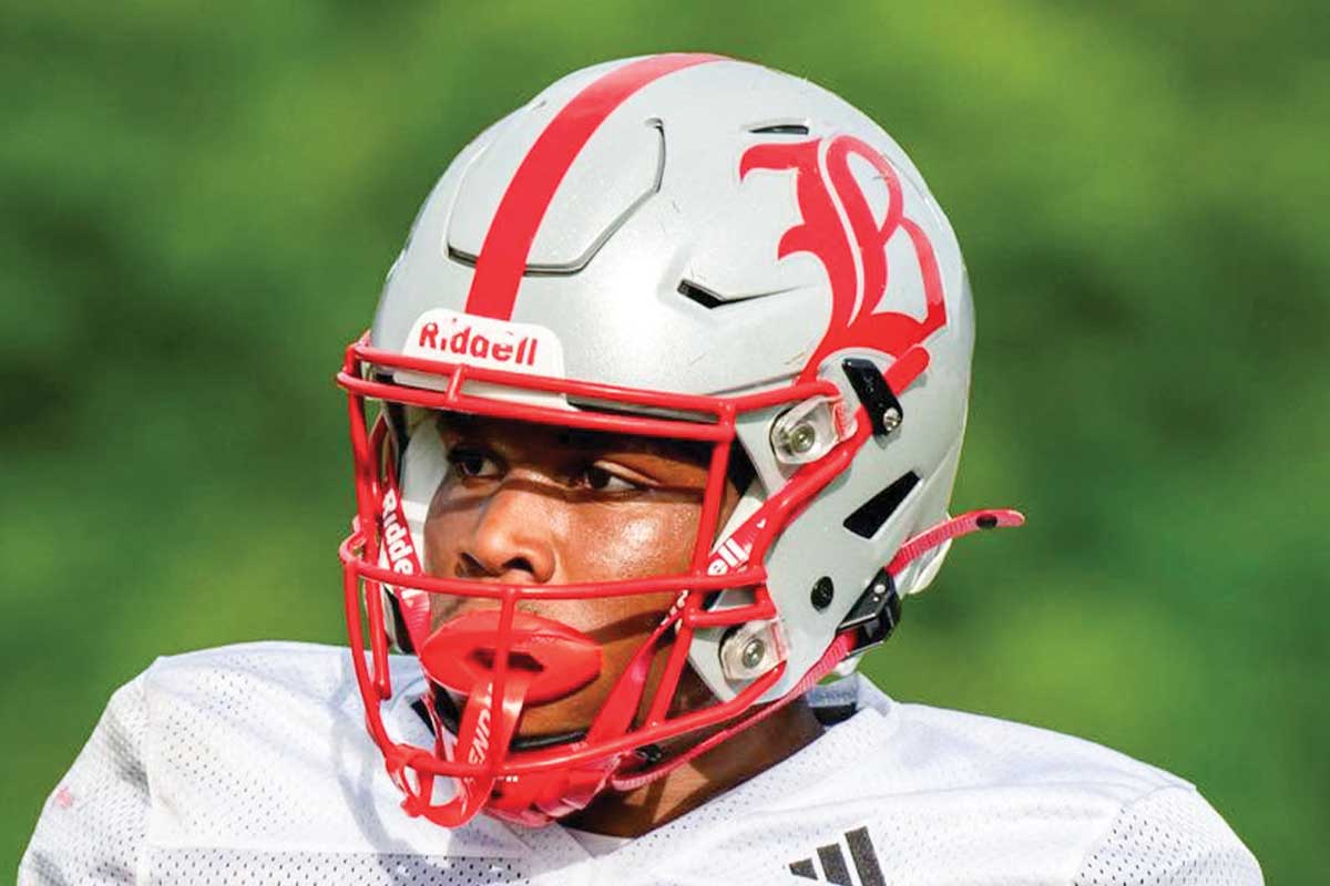 closeup of football player