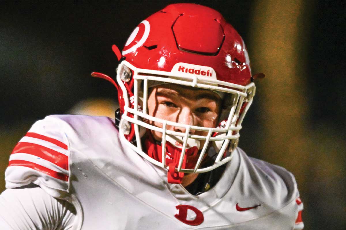closeup of football player