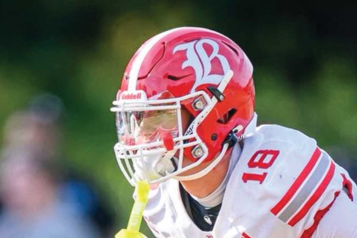 closeup of football player