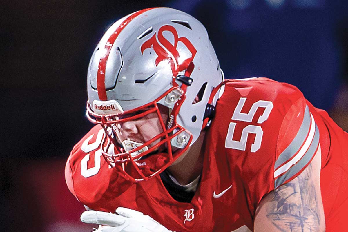 closeup of football player