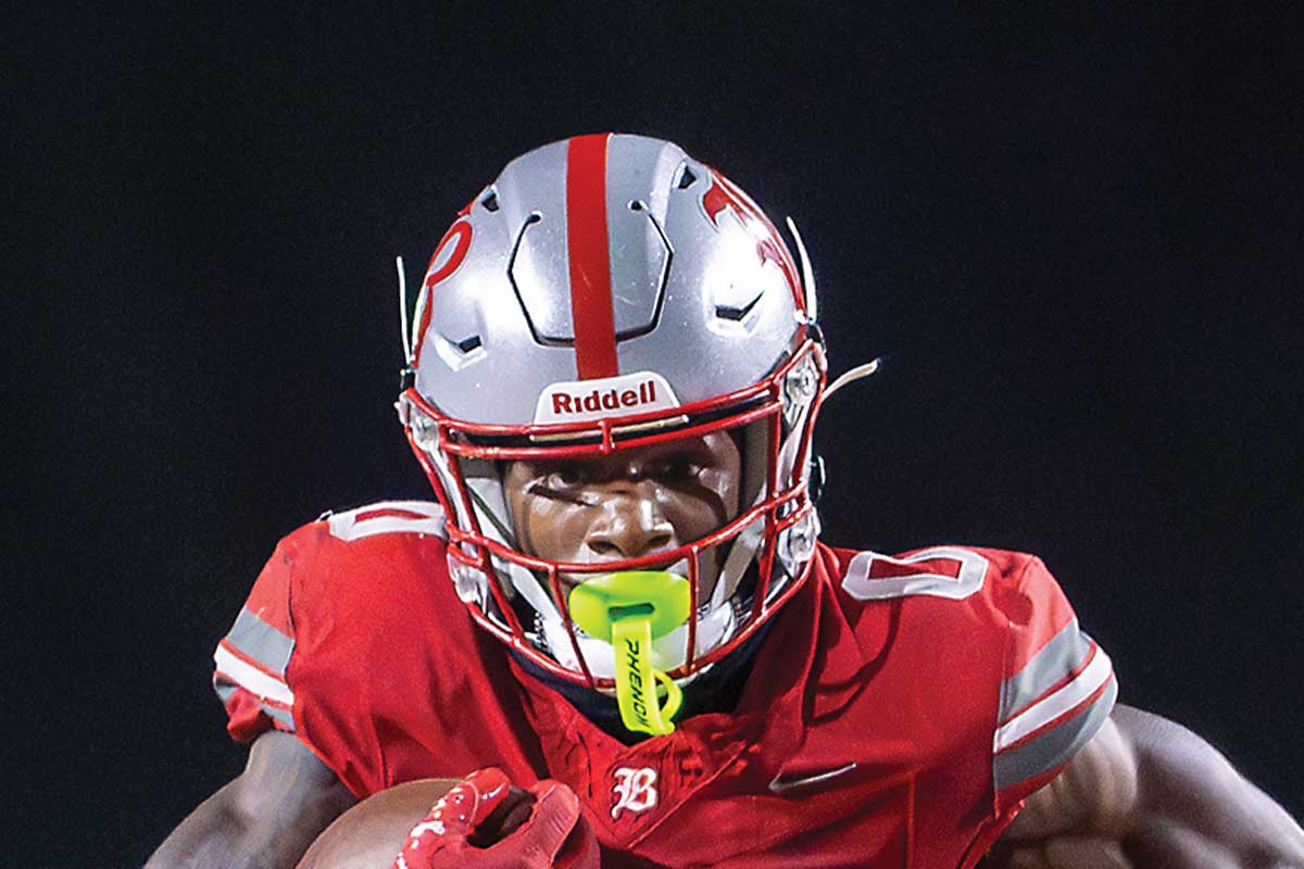 closeup of football player