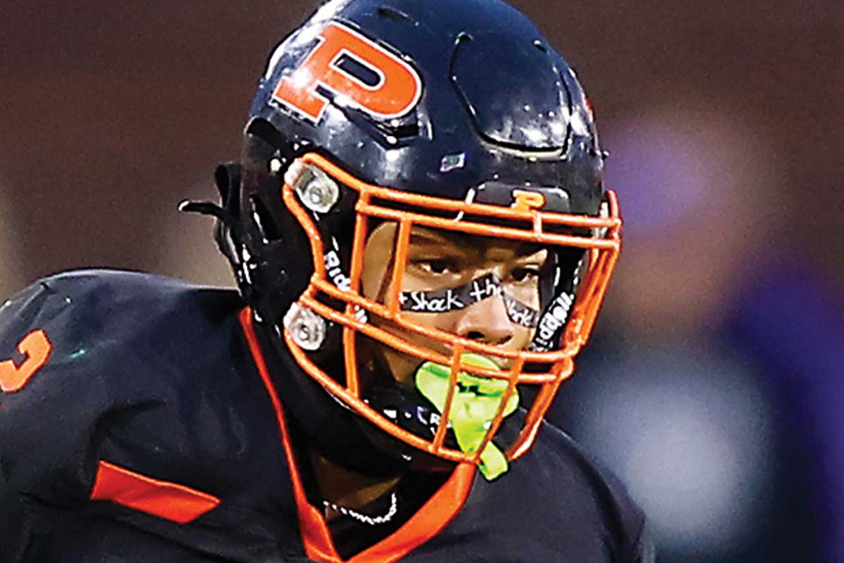 closeup of football player