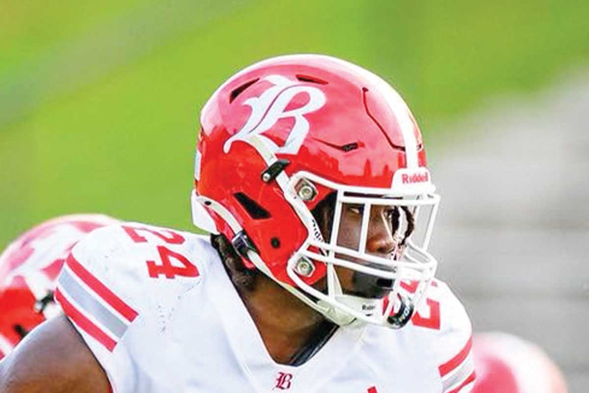 closeup of football player