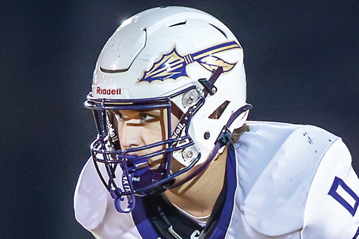 closeup of football player