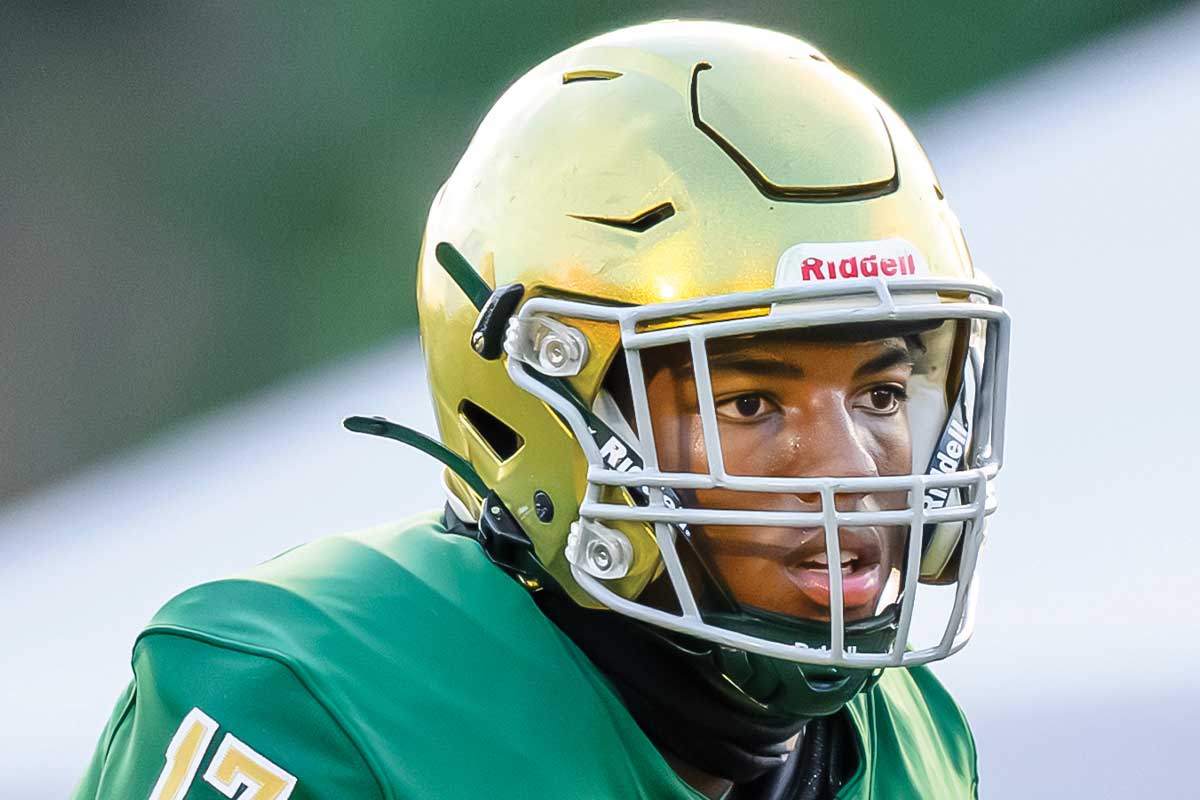 closeup of football player