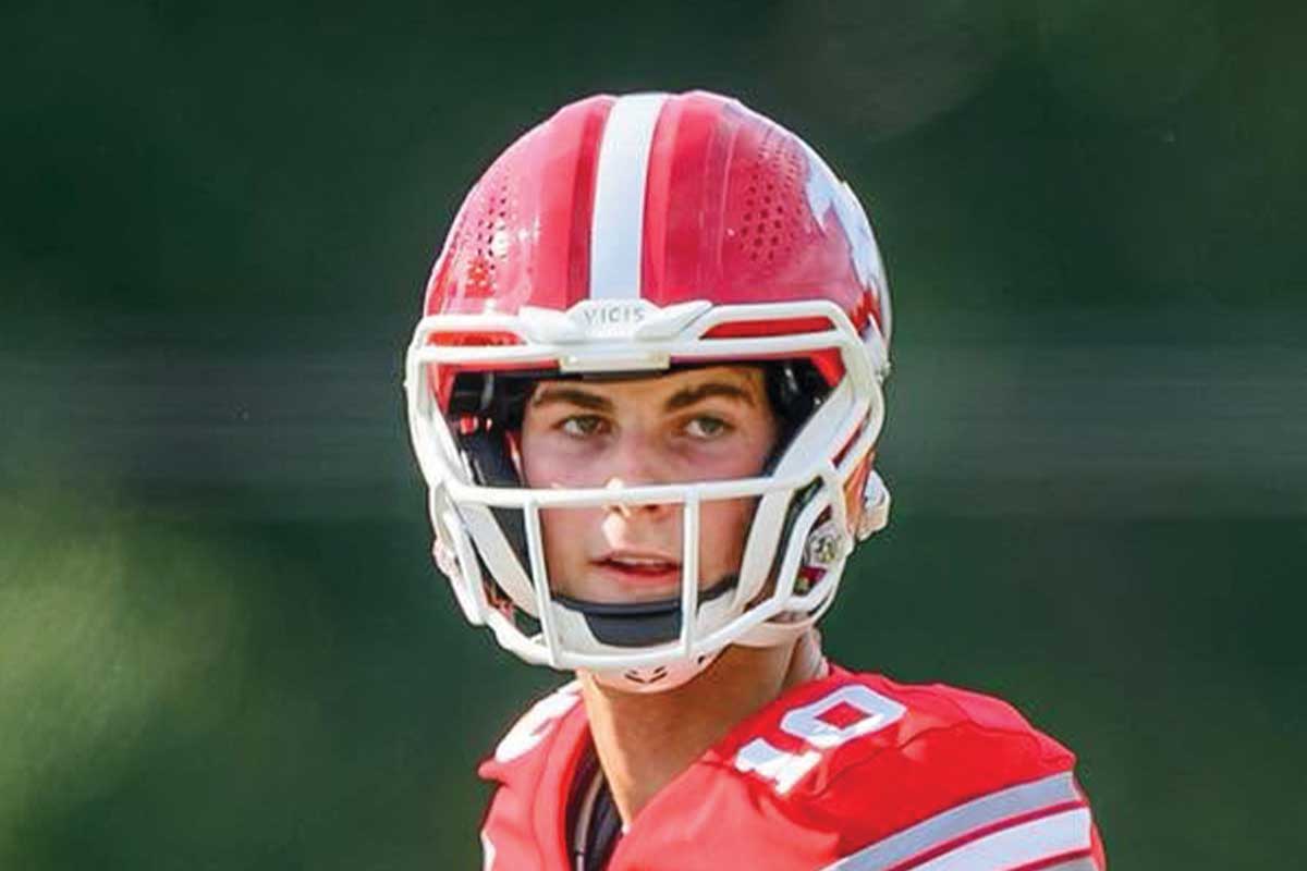 closeup of football player