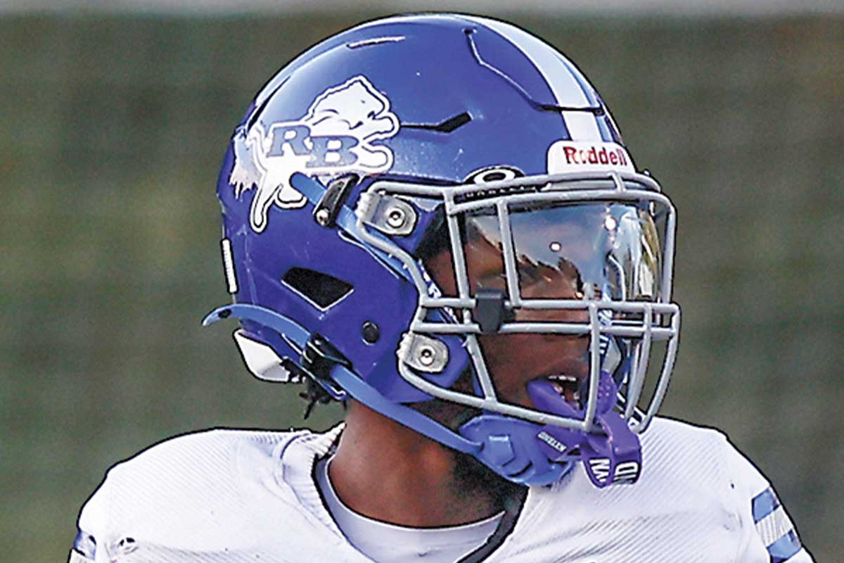 closeup of football player