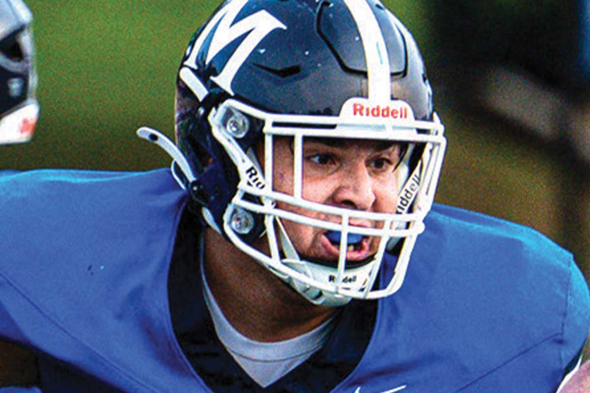 closeup of football player